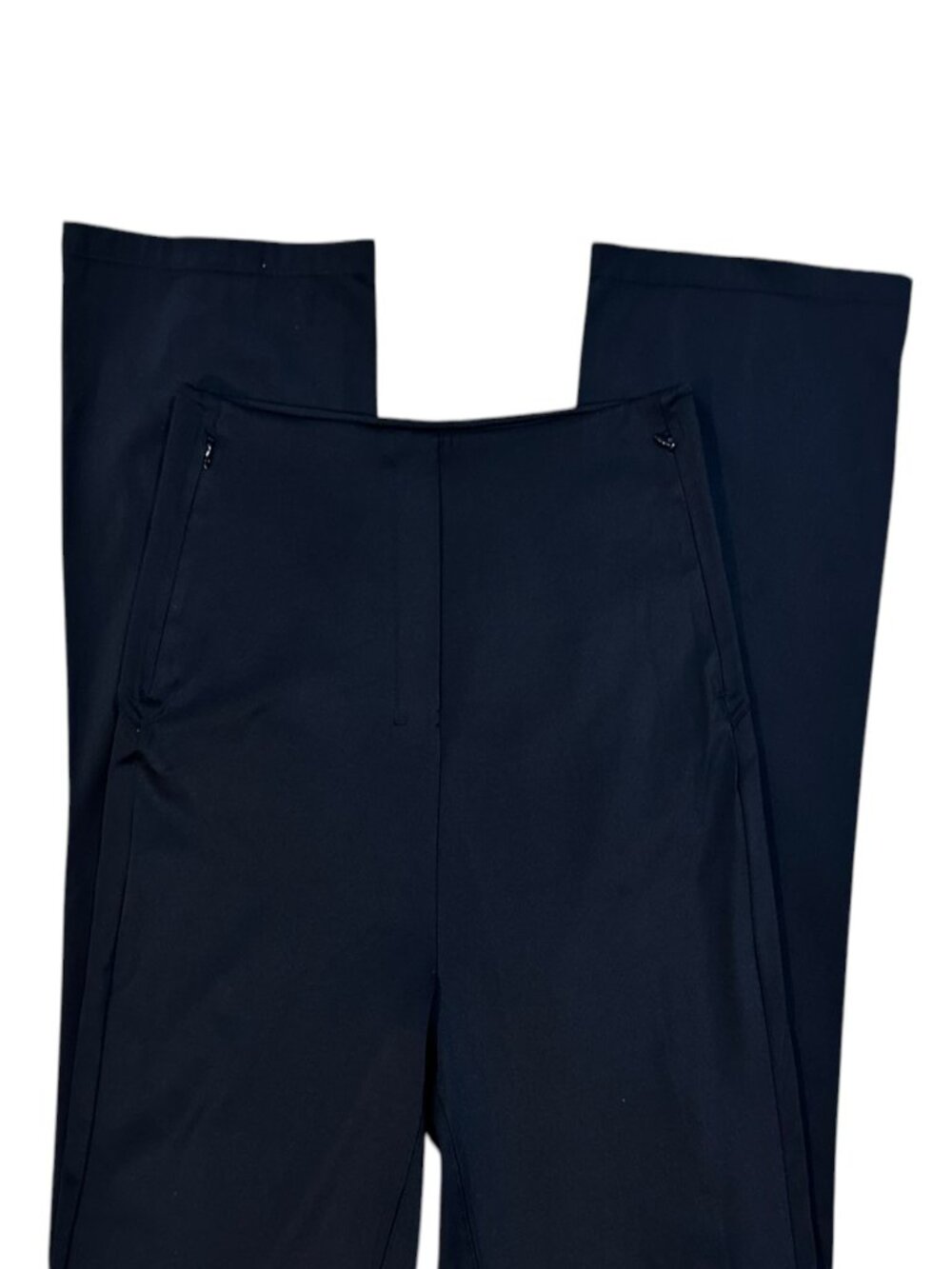 American Tall Black High Rise Slacks in Black High Waisted Trousers